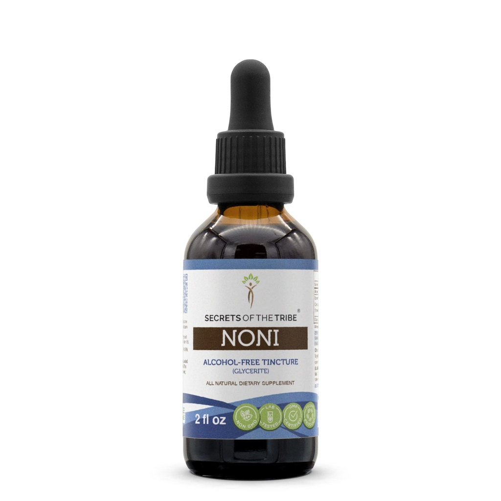 Secrets of the Tribe Noni Alcohol-Free Liquid Extract, Noni (Morinda citrifolia) Dried Fruit (2 FL OZ)