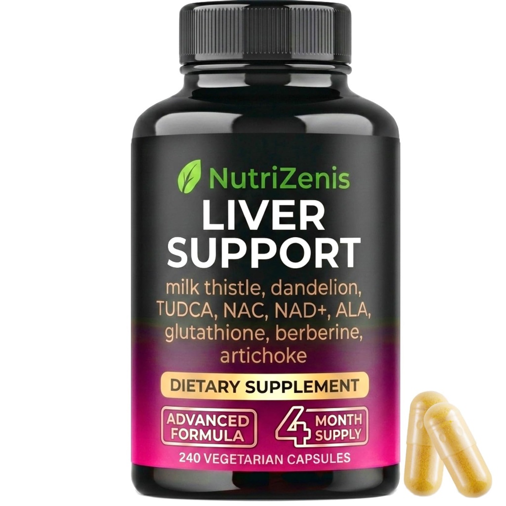 Liver Support Supplement 3400mg, Advanced 20-in-1 Formula with Milk Thistle, NAC, NAD+, TUDCA, Glutathione, Dandelion & Artichoke, Herbal Complex, 240 Vegetarian Capsules, 4 Month Supply