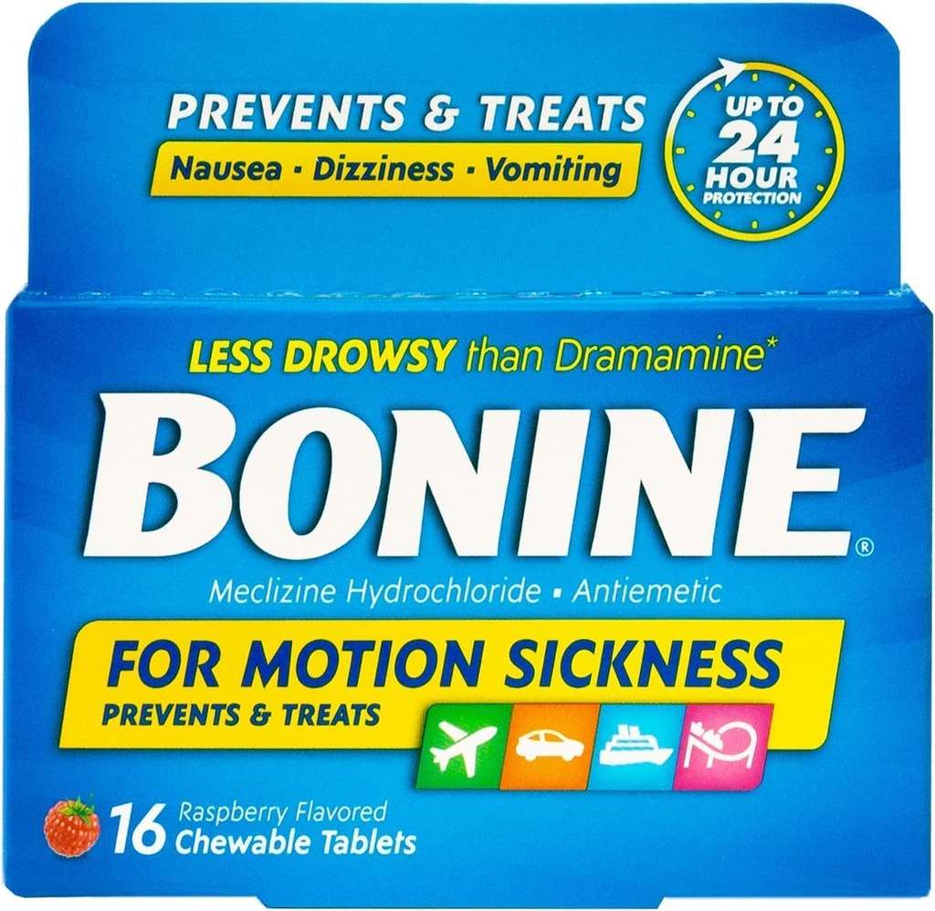 Bonine Chewable Tablets Raspberry (64 Tablets)