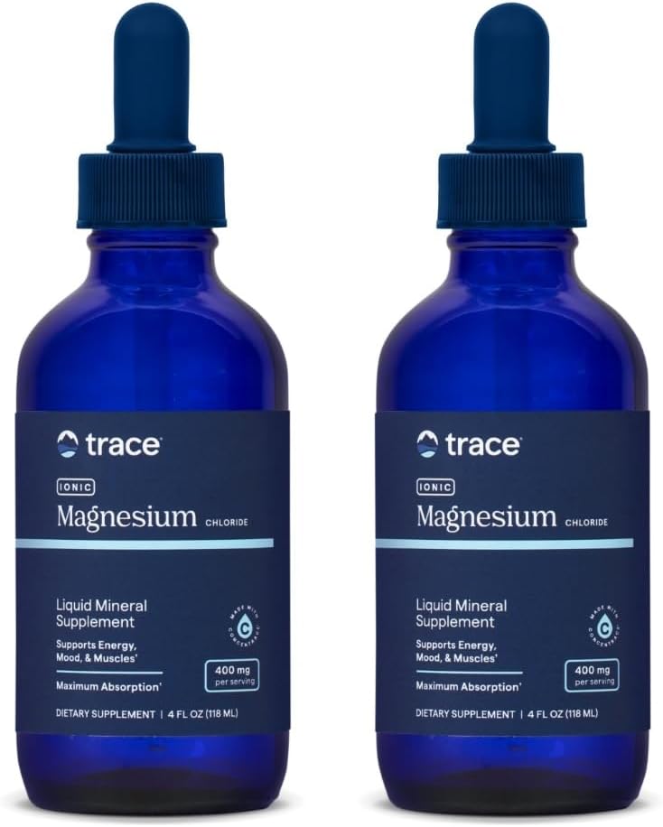 Trace Minerals jonisks Magnijs 400mg - Smadzeņu veselība un enerģijas atbalsta papildinājums - Šķidrs papildinājums, lai palīdzētu Imūnās veselības - ikdienas papildinājums ar Essential Minerals - 4 fl oz (64 Kalpo)