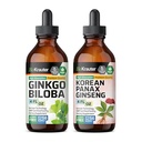 BIO KRATER Ginkgo Biloba Tincture 4 Fl. Oz. & Ginseng Tincture 4 Fl. Oz.