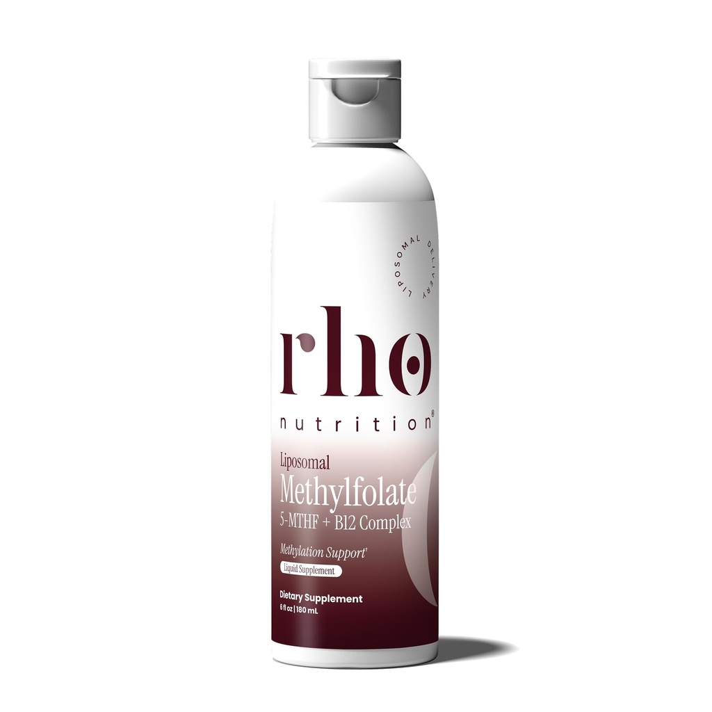Rho Nutrition Liposomal Methylfolate 5-MTHF + B12 Complex – Ultra High Absorption Bioactive Liquid Methylated Folate & B12 – Supports Methylation, Energy Production, Mood & Cellular Health