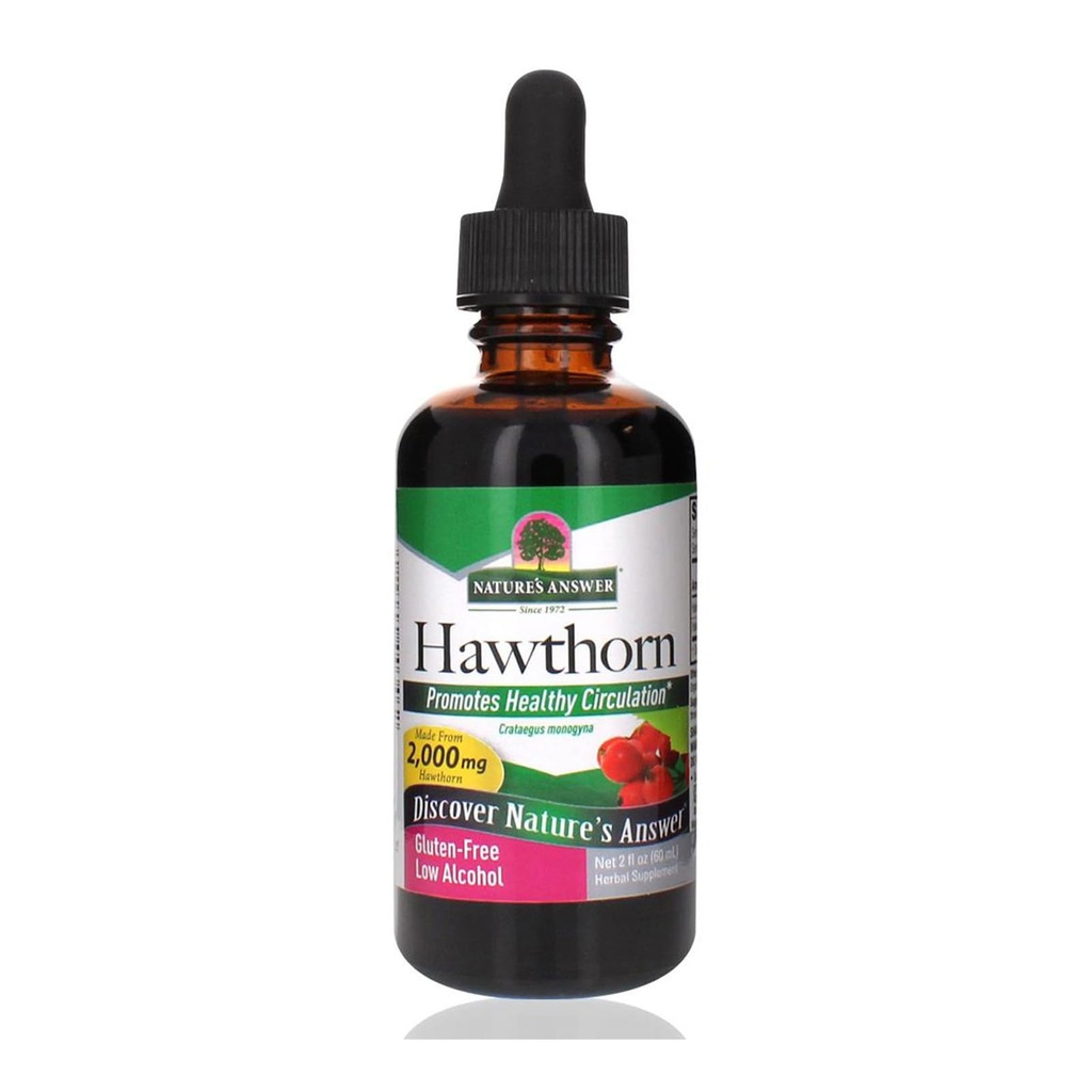 Dabas atbilde Organic Hawthorn Extract 2 Oz - zems alkohola saturs, bez lipekļa un košera - sirds atbalsts - Ideāli piemērots Hawthorn Berry Tea