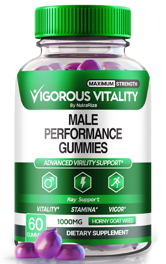 NutraRize Vigorous Vitality Gummies, Vigorous Vitality Male Enhancement Gummies, Increased Confidence and Stamina Vitality Gummy, Horny Goat Weed for Men Gomitas Enchantment (60 Gummies)