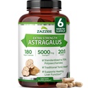 Zazee Extra Strength Astragalus Root 20:1 Ekstrakts, 5000 mg Stiprums, 70% Polisaharīdi, 180 Vegan Kapsulas, 6 mēnešu piegādes, 100% Veģetārs, standartizēts un koncentrēts 20X ekstrakts, ne-GMO