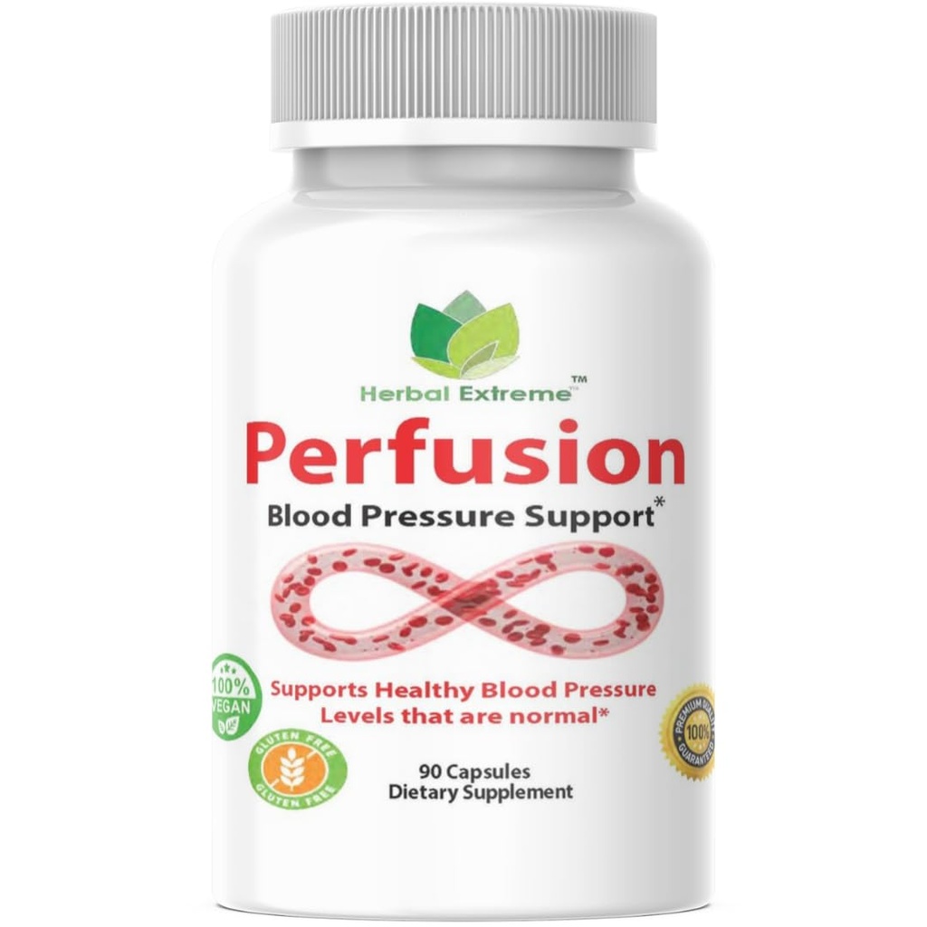 Perfusion 90 Capsules, Hawthorn Berry Extract, Hibiscus Flower Extract, Magnesium, Reishi Mushroom