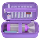 Elonbo Carrying Case ​for Asthma Inhaler, Inhaler Spacer for Kids and Adults, Masks, Inhaler Holder Asthma Travel Organize Bag, Pocket Fits Allergy Meds, Ventolin Inhaler, Purple (Case Only)