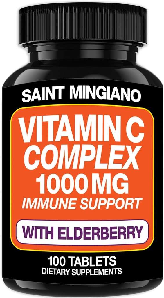 Vitamīns C 1000mg ar plūškoka piedevu - dubulta standarta deva ar 14 īpaši formulētām sastāvdaļām - 100 kapsulas / 3 mēnešu piegādes