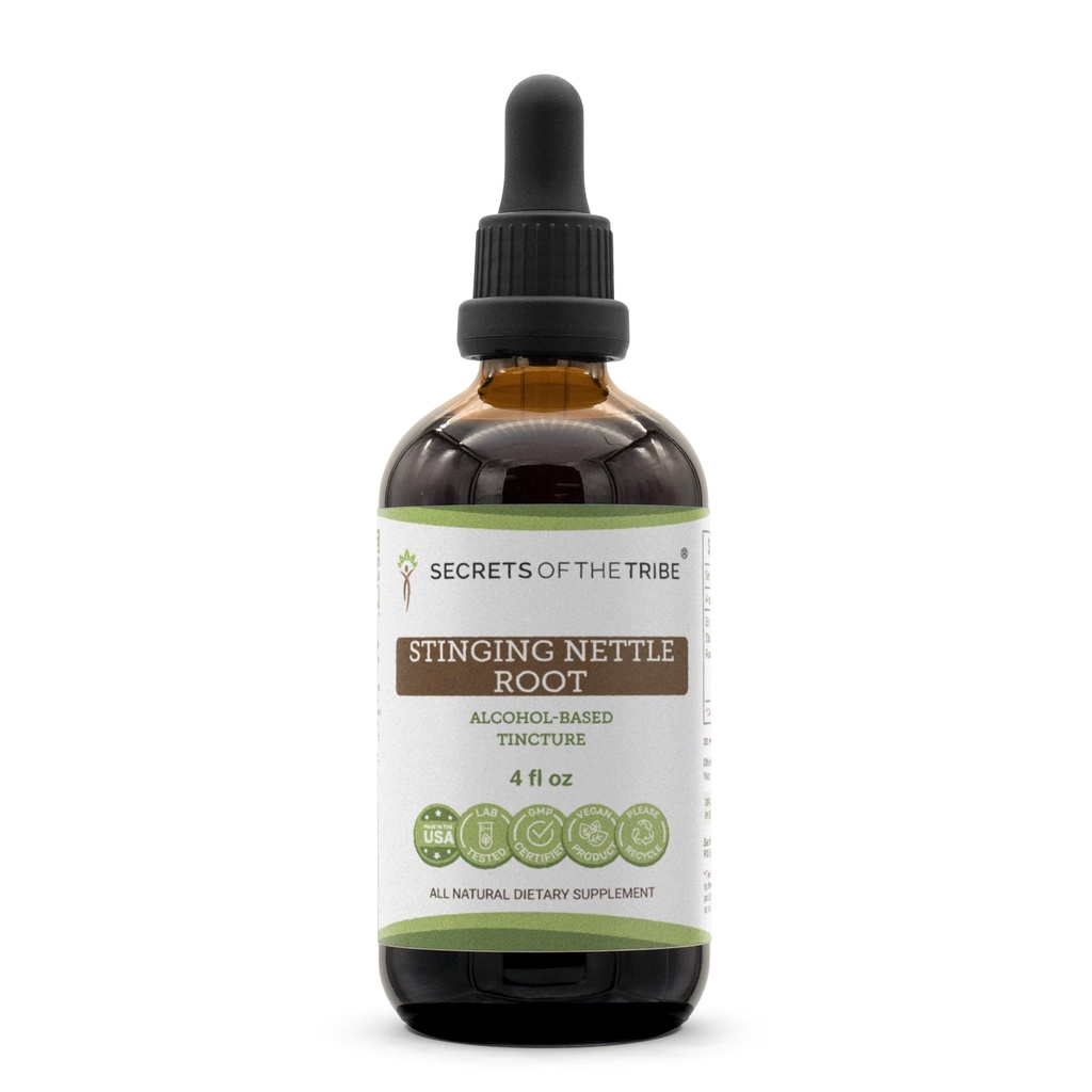 Secrets of the Tribe Stinging Nettle Root Tincture Alcohol Extract, High-Potency Herbal Drops, Tincture Made from Stinging Nettle Urtica Dioica Respiratory and Urinary System Health 4 oz