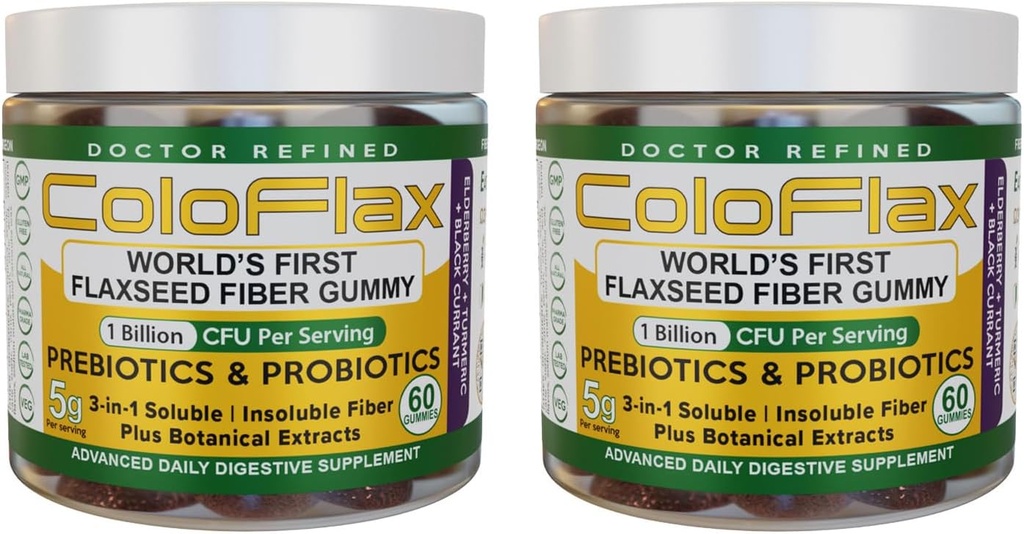 Organiskās flaxseed Fiber + probiotikas Gumies ” Aizcietējums Reljef & Regularity Bez Krampji pieaugušajiem, šķīstošs un nešķīstošs Triple-Fiber Vegan Gumies - 60 Kalpo