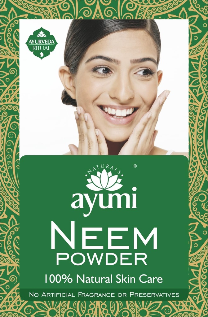 Ayumi Acne Face Mask with Neem Powder | Oil Control Facial Mask for Skincare | Neem Face Mask for Acne Treatment | Anti Dandruff Hair Powder for Hair Care | Hair Mask for Itchy Scalp Treatment | 100g