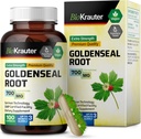 BIO KRAUTER Goldenseal Saknes Kapsulas 700 mg - 100 Zelta blīvslēga pulvera vāciņi - Elpošanas un Gremošanas atbalsts - Vegan, bez pildījumiem