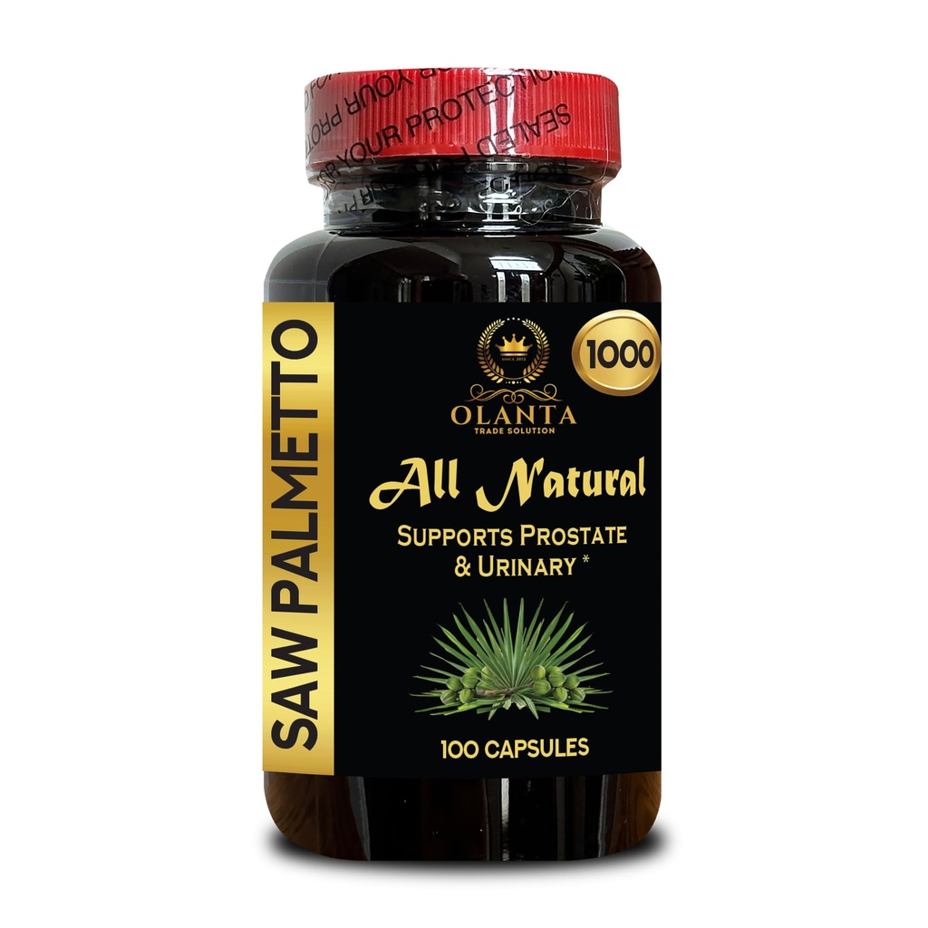 Herbal Saw Palmetto 1000mg – Prostate and Urinary Support – Support Urinary Flow – Men’s Vitality Blend, No Preservatives, Softgels – 1 Bottle 100 Capsules