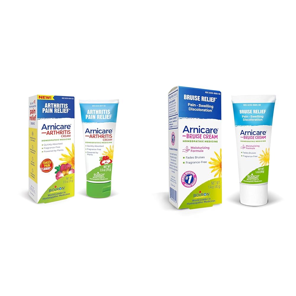 Boiron Arnicare Arthritis Cream for Knees, Hands, Wrists, Elbows Joints & Muscles Pain Relief with Bruise Cream for Injury Swelling and Discoloration Relief
