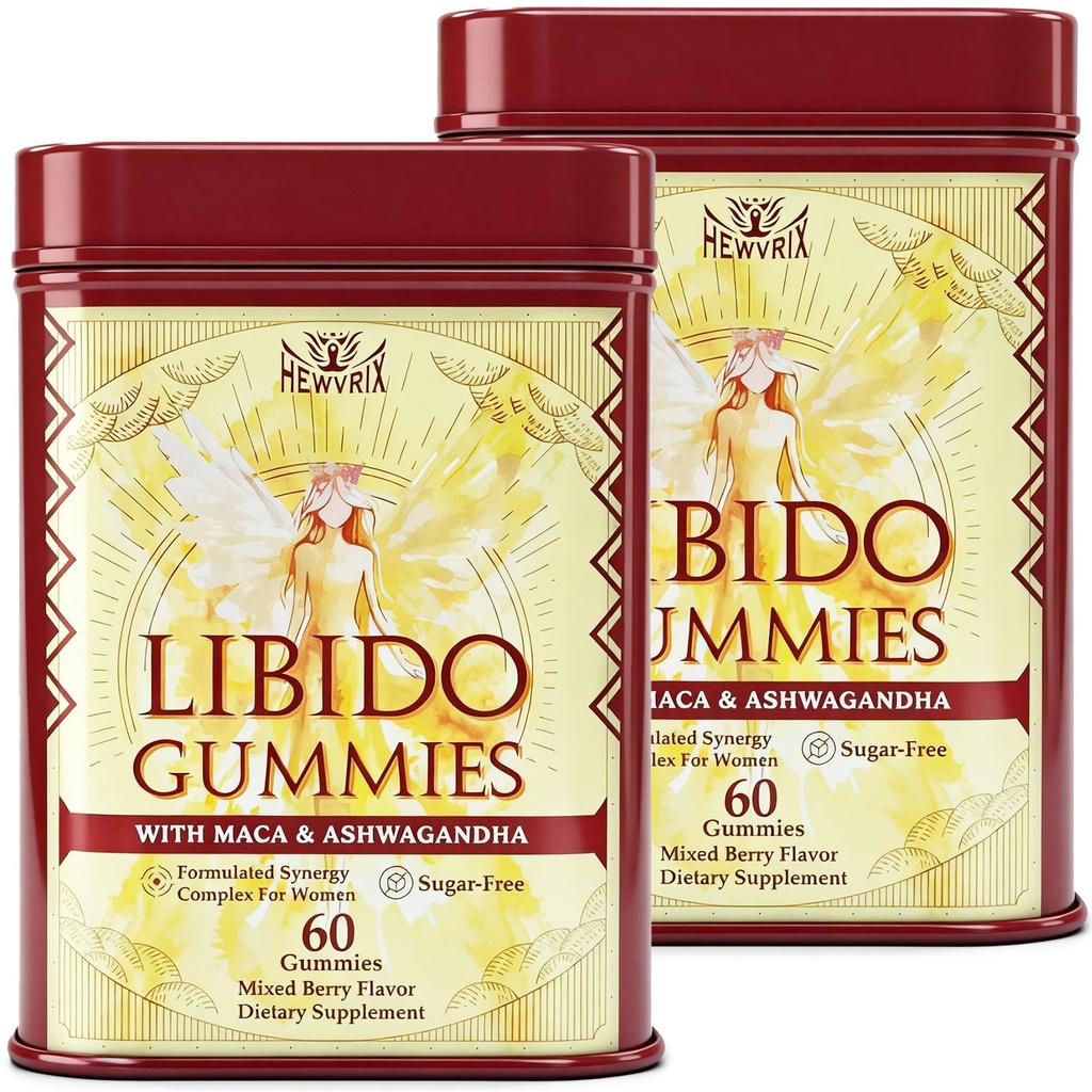 Libido Booster for Women with 1500mg Maca & 1000mg Ashwagandha, Vitamin D & B6, for Energy, Mood - Strongest Female Libido Booster + Hormone Balance for Women Cortisol Reducer | 0 Sugar, 2 Pack