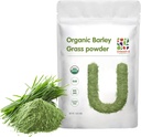 NELEASH'D ORGANIC Miežu zāles pulveris 1 putra 100% tīra un organiska, Superfood Greens bagāts ar vitamīniem, minerālvielām, šķiedru un antioksidantiem