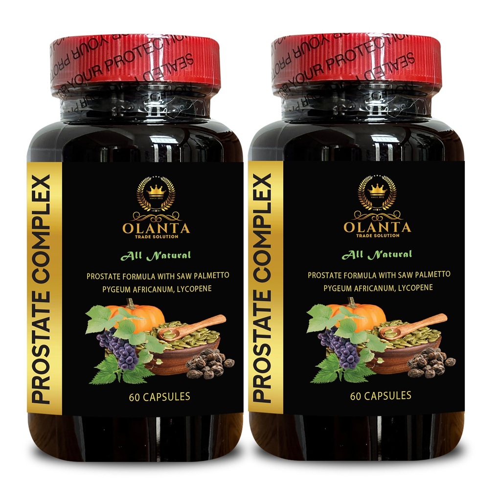 Generic Prostate Complex All Natural - Prostate Care, Herbal Prostate Support, Saw Palmetto, Lycopene for Prostate, Pygeum africanum Extract, Grape Seed Extract, Nettle Extract - 2 Bottles