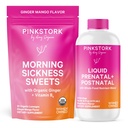 Pink Stork Liquid Prenatal + Morning Sickness Bundle - Morning Sickness Relief, Motion Sickness, Prenatal Vitamins for Women, Pregnancy Must Haves
