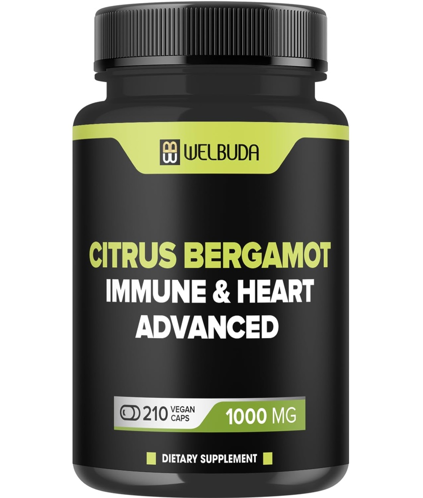 Citrus Bergamot ar Olive Leaf, Hawthorn Berry & More - Kombinēta formula cirkulatorās veselības, aizsardzības funkcijas, ādas veselība - 210 kapsulas - 105 Diena