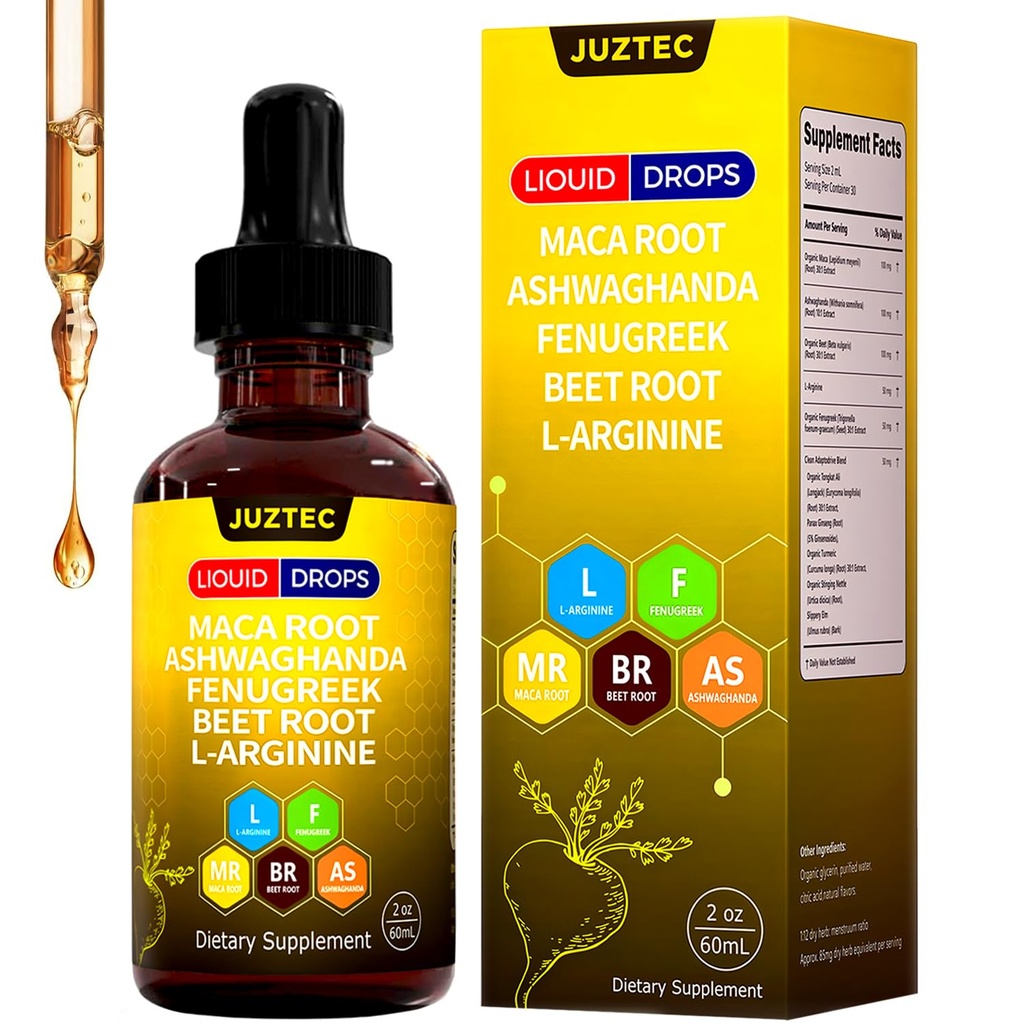 Maca Root Liquid Drops with Ashwagandha & Fenugreek 2 fl oz (1PCS)