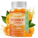 Vitamin B1 Gummies 100mg for Adults & Kids, Thiamine B1 Supplement with 600mg Calcium, Nervous System Supports & Boost Energy, Orange Flavor, Non GMO, Vegan, 60 Chewable Gummies