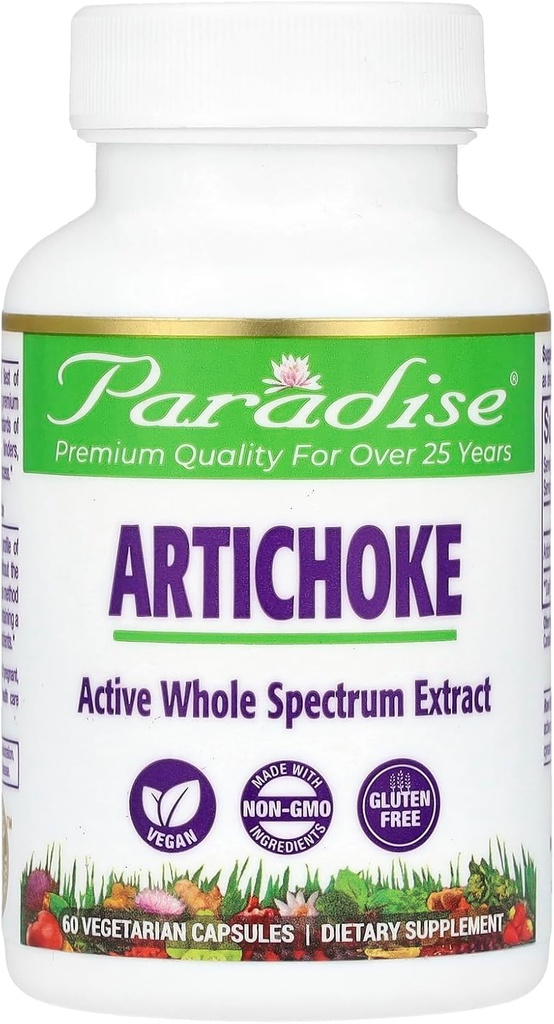 Paradīzes augi Artišoki, 60 Veģetārās kapsulas (250 mg katrā kapsulā)