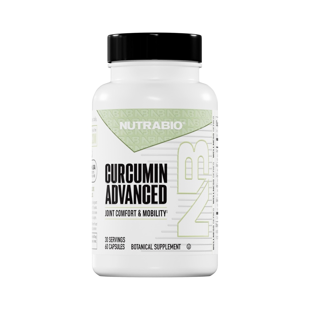 NutraBio Curcumin Advanced Digestion & Joint Support Complex, 60 Caps | Curcumin C3 Reduct, Bromelain, Ginger Root Extract, Bioperine, AstraGin