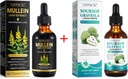 Mullein pilieni Lungs Cleans un Sorsop Bitters Šķidrums,Mullein Leaf ekstrakts Tinktūra ar hlorofilu,Soursop Multivitamīnu pilieni,Natural Herbal papildinājums vīriešiem un sievietēm