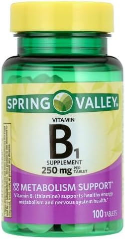 SV Vitamin B1 Tablets Dietary Supplement, 250 mg, 100 Count + Vsl Store Sticker.