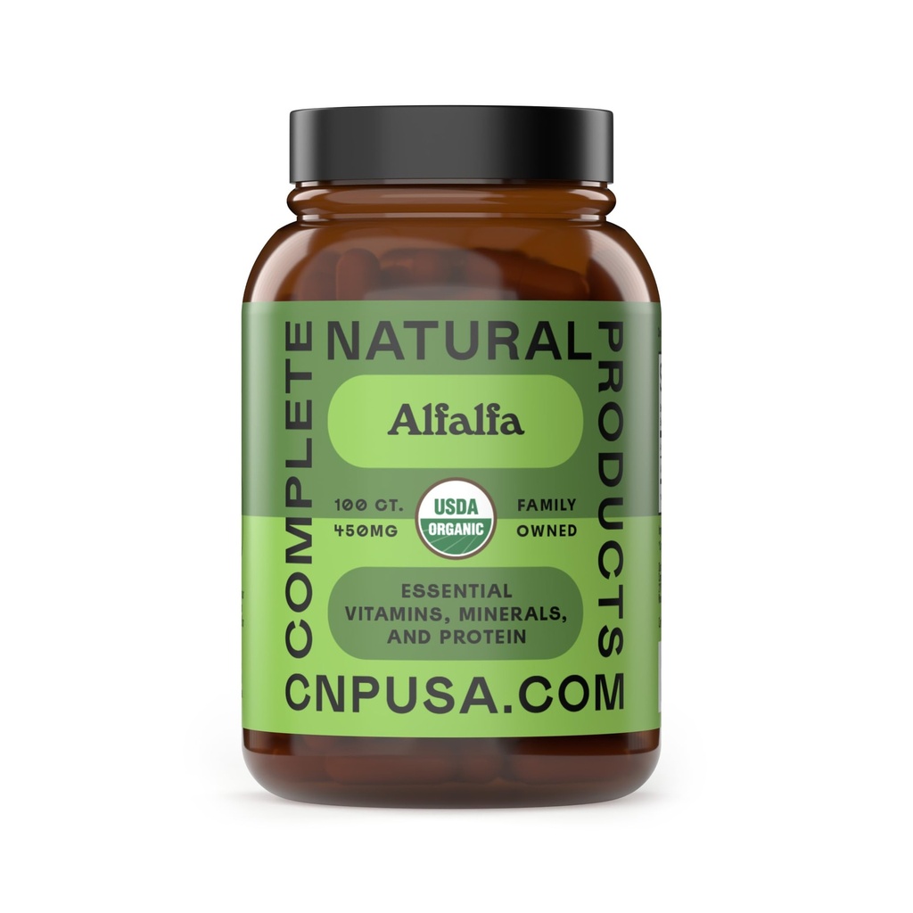 Pure Alfalfa Leaf - 100 kapsulas - 450 mg tīras, žāvētas Organiskās Alfalfa Leaf pulvera vegijas kapsulās