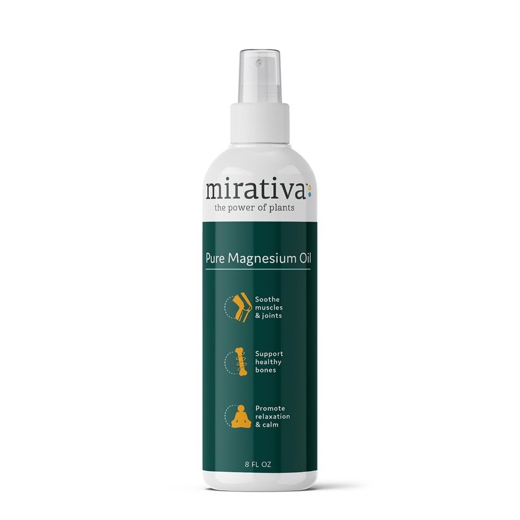 Mirativa by Trulore Magnesium Oil Spray - Supports Muscle Recovery & Eases Tension. Topical Magnesium for Post-Workout Relaxation. Fast-Absorbing, Lightweight Formula for Athletes & Active Lifestyles.