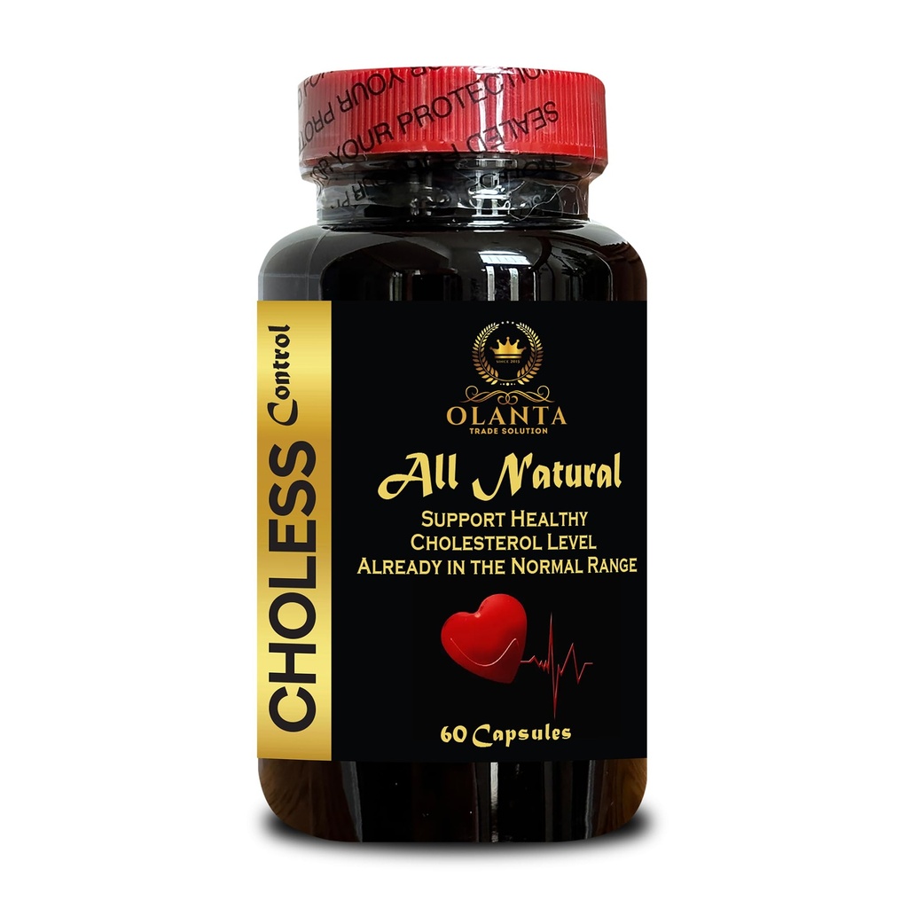 Choless Control with Niacin, Policosanol, Guggul Extract, Cayenne Pepper, Garlic Bulb Powder, All Natural Cholesterol Support Supplement, 60 Capsules
