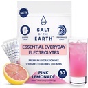 Zemes sāls Premium Nulles-Cukura elektrolīts - izgatavots ar rozā Himalaju sāli - hidratācija Pulvera paketes - Premium Sastāvdaļas - Keto & Paleo Friendly - 30 Sticks, rozā citronāde