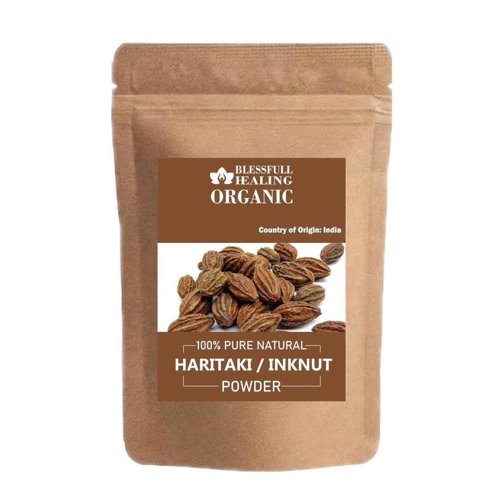 Blessfull Healing Organic Haritaki/Inknut Powder 100% Pure Natural 200 Gram / 7.05 oz