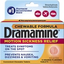 Dramamine Motion Sickness Relief Chewable Tablets, Orange Flavored, 8 Count (Pack of 3)
