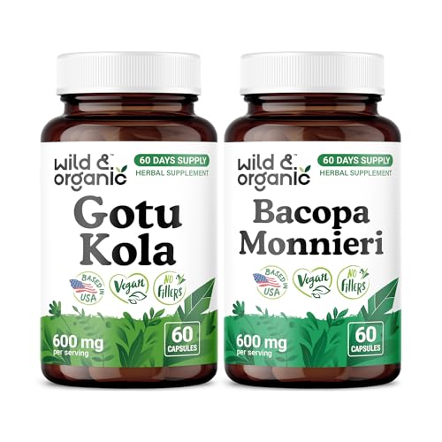 Wild & Organic Gotu Kola 60 Capsules & Bacopa 60 Capsules