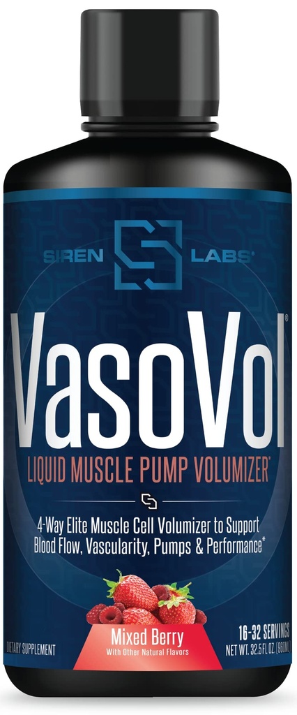 Vaso-VOL Šķidro muskuļu sūknis Volumizer ar Agmatine Sulfate - Pre Workout vīriešiem veikt savu treniņus uz nākamo līmeni ar vaskulārumu un veiktspēju (Mixed Berry)