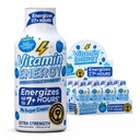 Vitamin Energy Blue Raspberry Twist Extra Strength Energy Shot, 8 Pack - Up to 7 Hrs, 260mg Natural Caffeine, Zero Sugar - Electrolytes + BCAAs, Hydration, B12 B6 Niacin, 1.93 fl oz, Keto Vegan