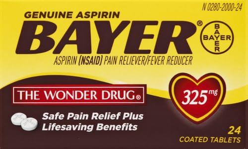 Bayer 325Mg Aspirin Coated Tablets, 24 Count