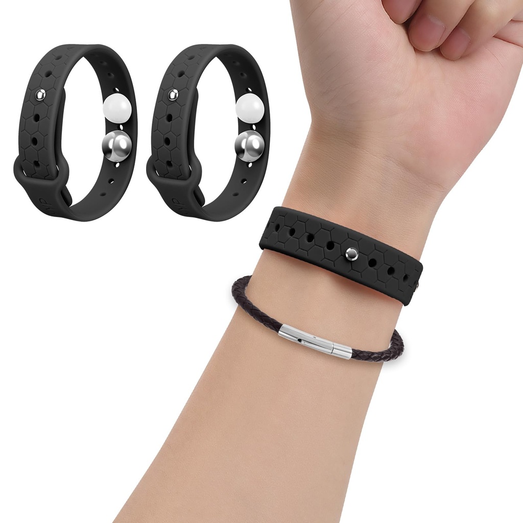 Motion Sickness Bands Sea Sickness Wristbands Acupressure Nausea Wristband Nausea Bands for Morning Sickness Relief Sea Bands for Motion Sickness Adult Cruise-(1 Pair Black)
