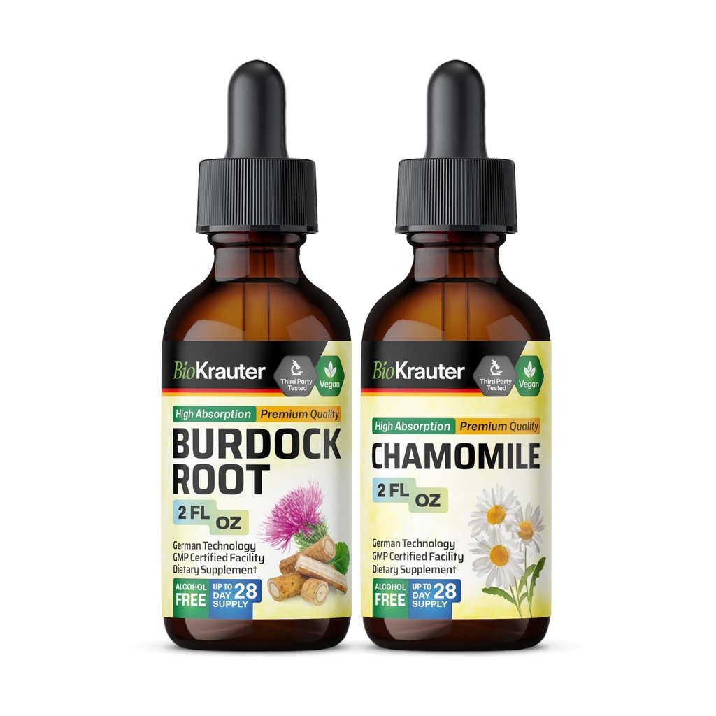 Burdock Root Tincture 2 Fl. Oz. & Chamomile Tincture 2 Fl. Oz.