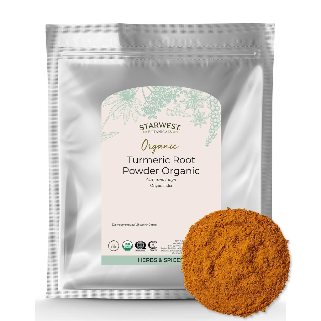 Starwest Botanicals Organic Ground Turmeric Root Powder - Bulk 2 lb Bag