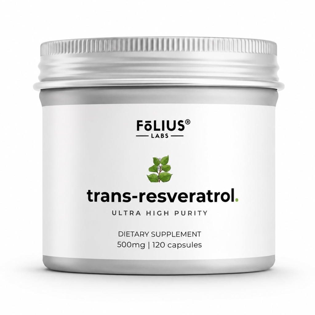 FOLIUS LABS Ultra High Purity Resveratrol Capsules - 99% Trans-Resveratrol
