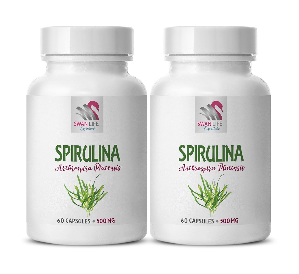 chlorella spirulina tablets - immune support supplement - SPIRUILINA 500MG - energy bits spirulina chlorella tablets - spirulina pills - spirulina and chlorella powder organic - spirulina - 2 bottles