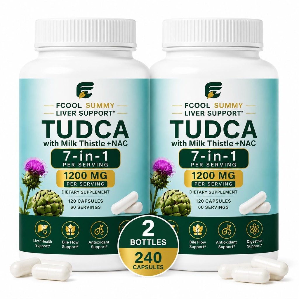 TUDCA 1200mg with Milk Thistle & NAC — 7-in-1 Liver Support Supplement | with Artichoke, Alpha Lipoic Acid, Beet Root, Dandelion,Zinc & Selenium – Detox, Bile Flow & Antioxidant Support,300 Capsules
