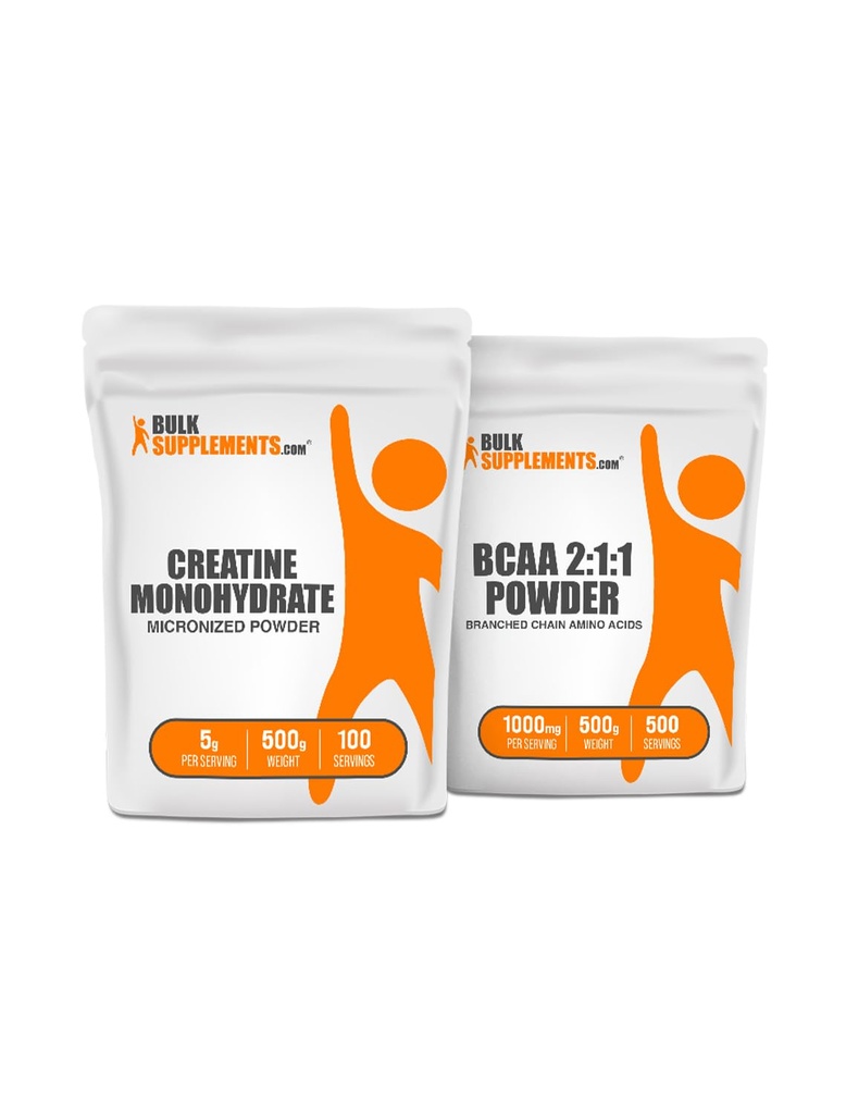 BulkSupplements Creatine 500g + BCAA 2:1:1 500g Bundle