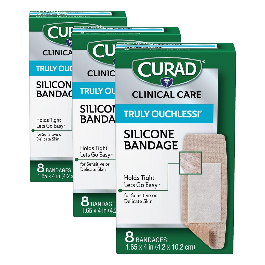 Curad - CUR5003V1 Truly Ouchless Silicone Bandage (Pack of 3)