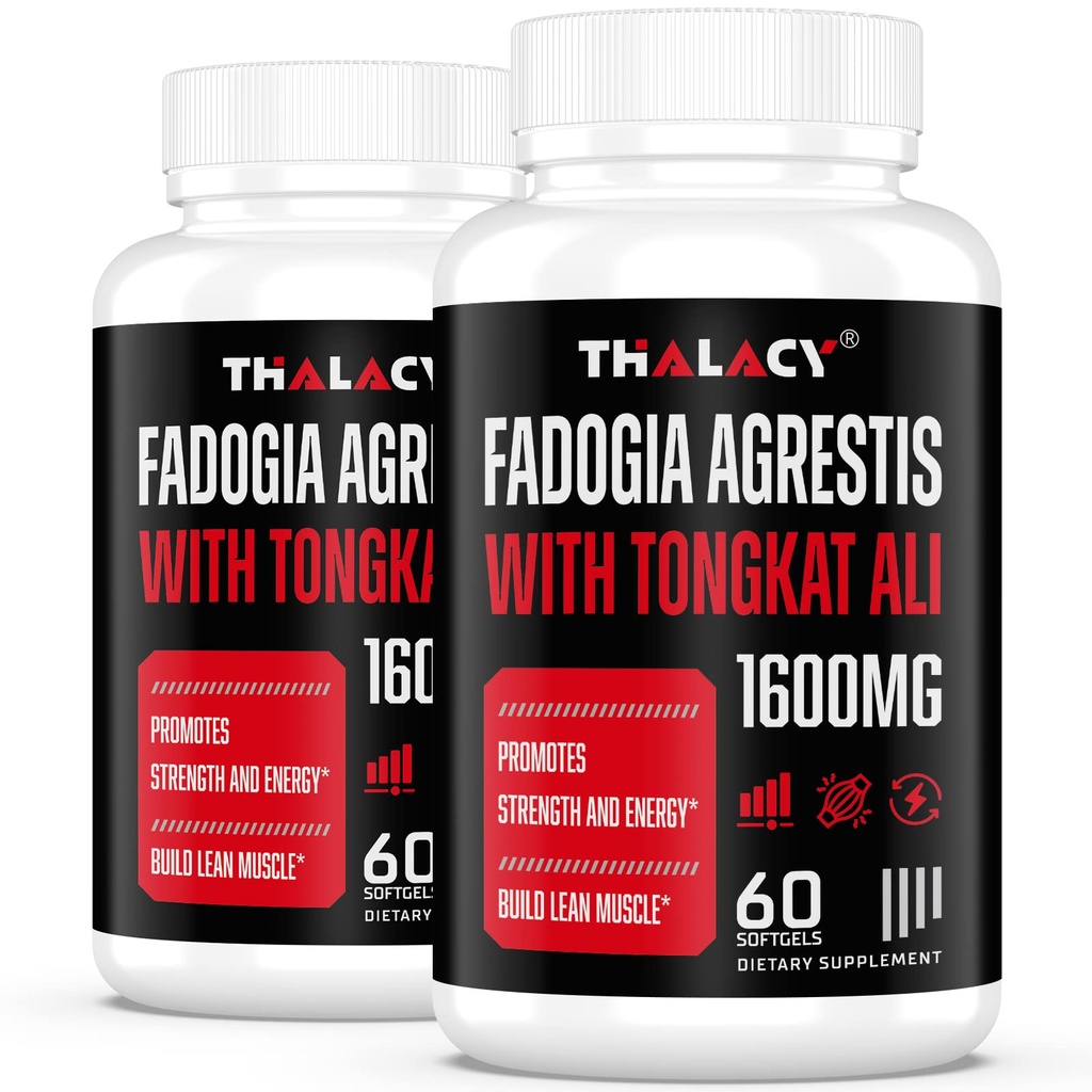 1600mg Fadogia Agrestis Tongkat Ali Papildinājums, Fadogia Agrestis ekstrakts vīriešiem ar Ashwagandha - Maksimālais stiprums, 120 Softgels