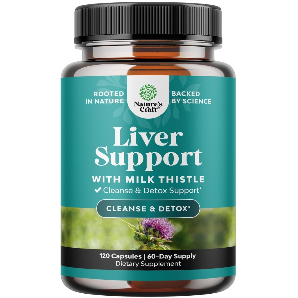 Natures Craft Aknas tīrīt Detox & Remonts 120 Kapsulas - Herbal Aknas Atbalsts Piena Thistle Papildinājums - Silymarin Milk Thistle Papildinājumi ar Dandelion Sakni, Holīna, Bietes root & Artišoka ekstrakts