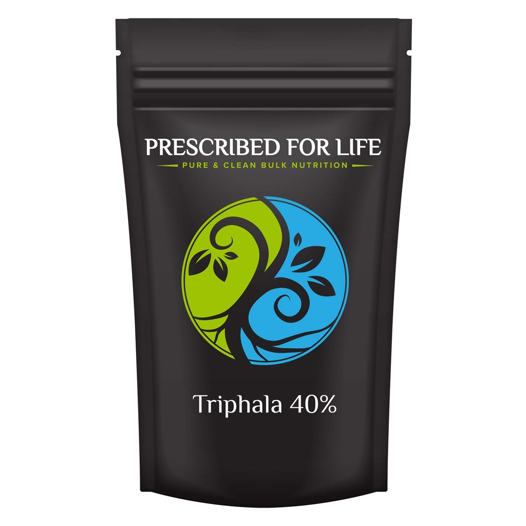 Prescribed For Life Triphala Powder 40% | Vibhitaki, Amalaki and Haritaki Blend | Ayurveda Supplements to Support Balanced Health | Vegan, Gluten Free, Non GMO (2 kg / 4.4 lb)